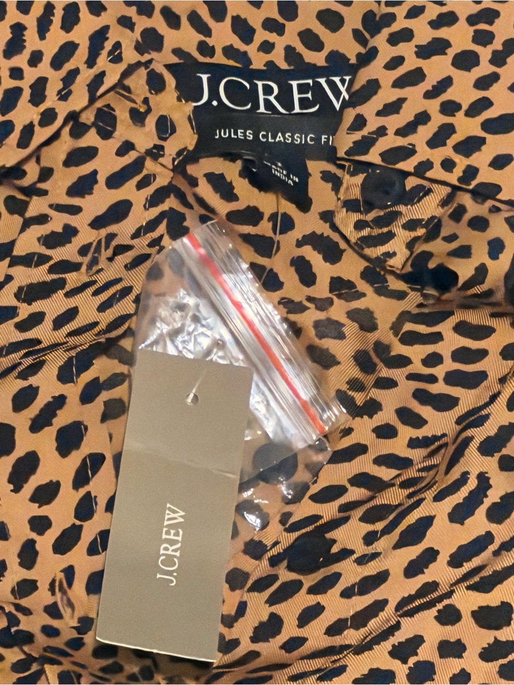 J.Crew Leopard Print Button Front Blouse Brown Black Long Sleeve Top - Picture 3 of 5
